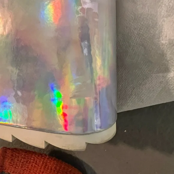 SILVER HOLOGRAM DUNE DESERT PLATFORM BOOTS by Y.R.U. - Picture 6 of 9